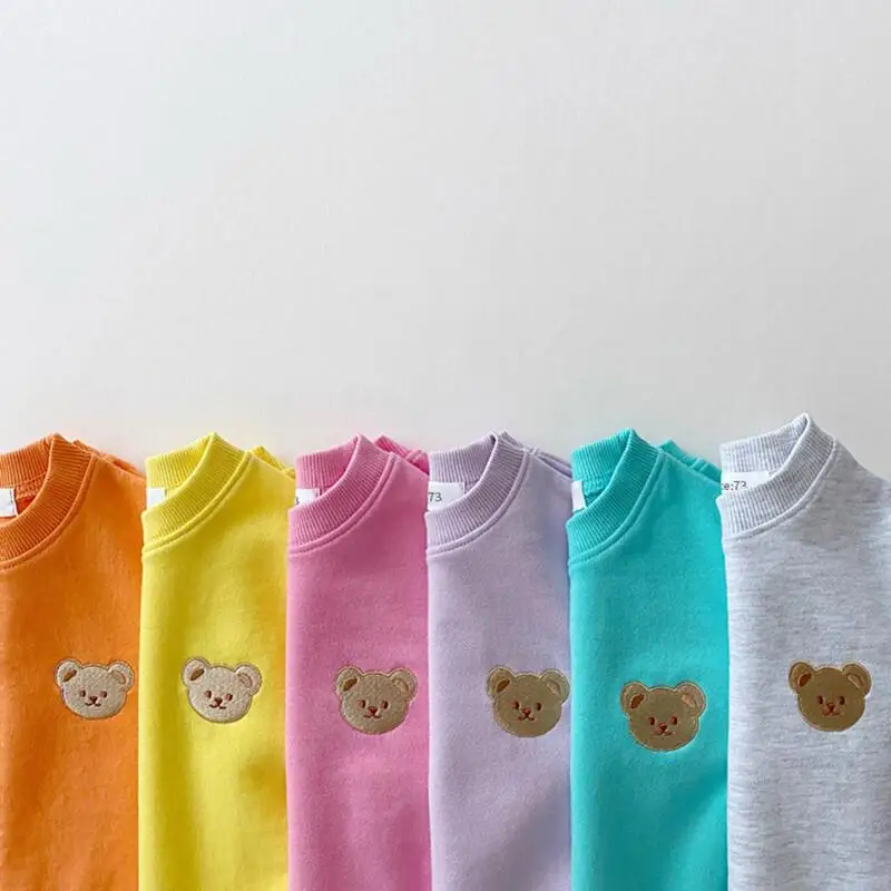 Korea Baby Sweatshirt Romper Boy Spring Fall Soft Long Sleeve Cotton Bear Infant Bodysuit Girls Jumpsuits Hoodies Tops Outwear cotton jumpsuit,baby romper,baby boy bodysuits