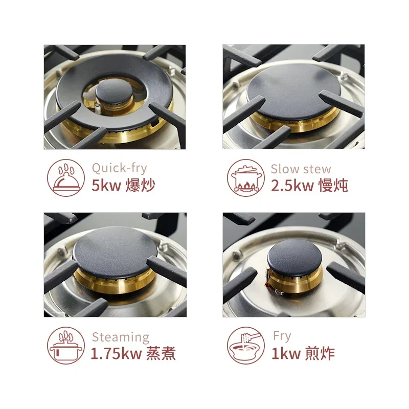 Four-Eye Household Five-Eye Multi-Head Gas Stove Four-Hole 4 European-Style Natural Gas Embedded Desk Stove