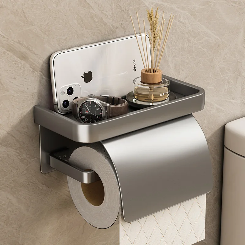 Wall Mounted Toilet Paper Holder Rustproof Thickened Storage Rack For Bathroom Kitchen Toilet Paper Roll Holder Tissue Boxes toilet paper holder