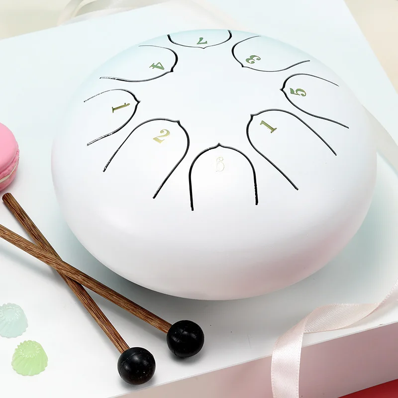 Tongue Drum HLURU Glucophone Steel Tongue Drum 6 Inch 8 Notes C Tone Music Drum Ethereal Yoga Meditation Percussion Instrument musical percussion instruments tongue drum
