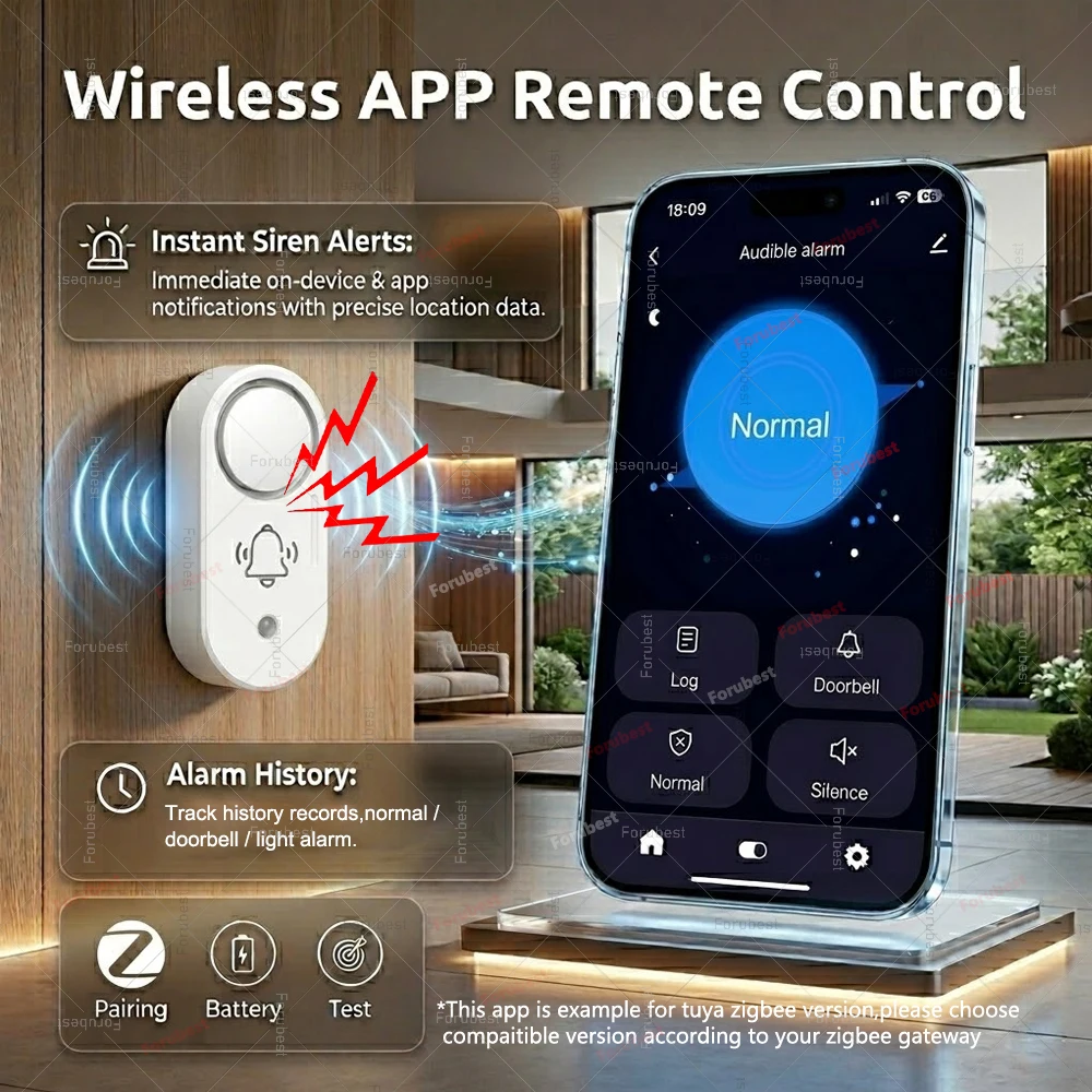 Zigbee 스마트 사이렌 알람, 110dB 사운드 라이트 홈 보안 알람, 옵션 진동 감지, Tuya Smart Life Z2M 지원