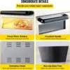 Commercial Pizza Oven Countertop 14" Double Deck Layer 110V 1800W Stainless Steel Silver 19"D x 22"W x 15"H 6