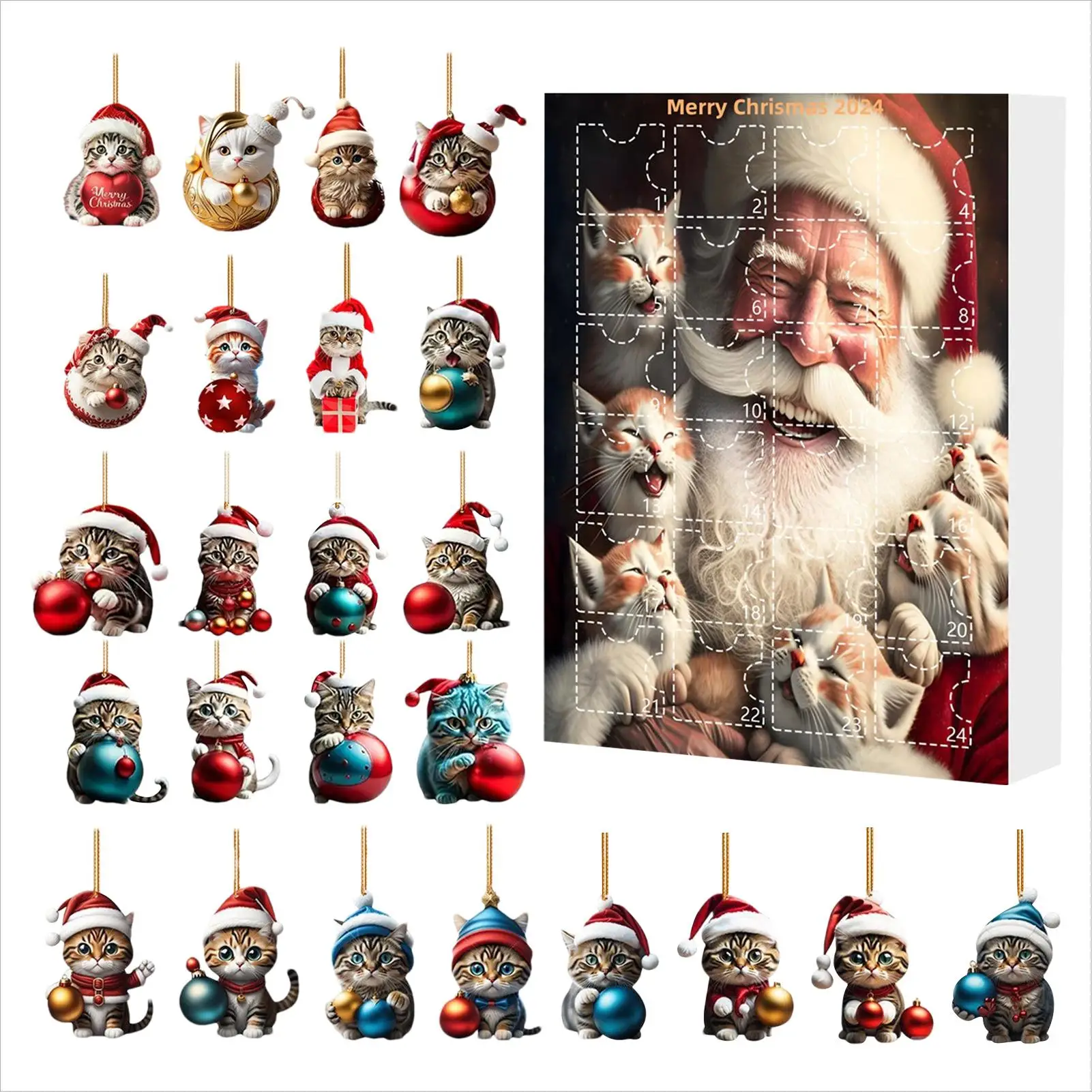 thumbnail image 1 of Calendario de Adviento Calendario de Adviento de Navidad Regalo de fantasía Calendario de Adviento para niñas Niños Niños Navidad 24 días Cuenta regresiva Regalo Decoración de Navidad, 1 of 5