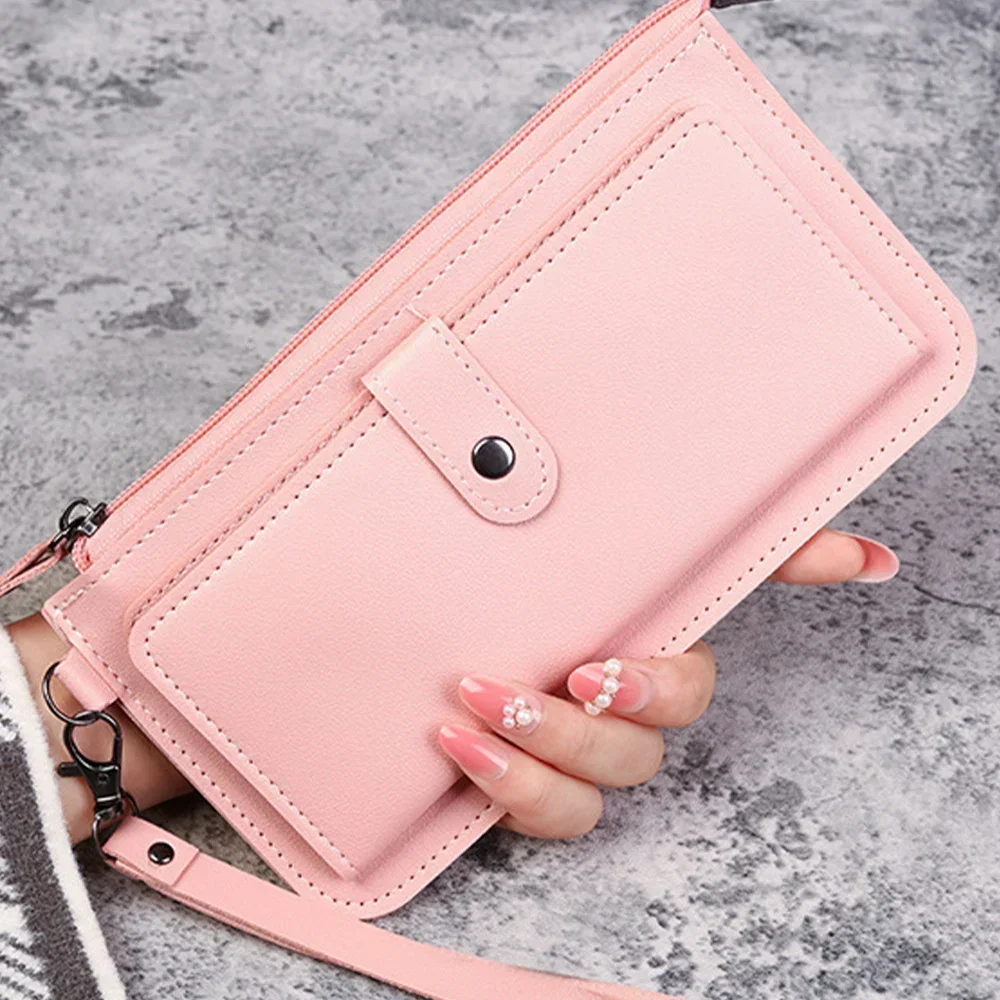Women Wallet Fashion Zipper Wallets Womens Purses Handbags Leather Billfold Wallet Anti Thief Rfid Minimalist Wallet Rose Gold Pattern