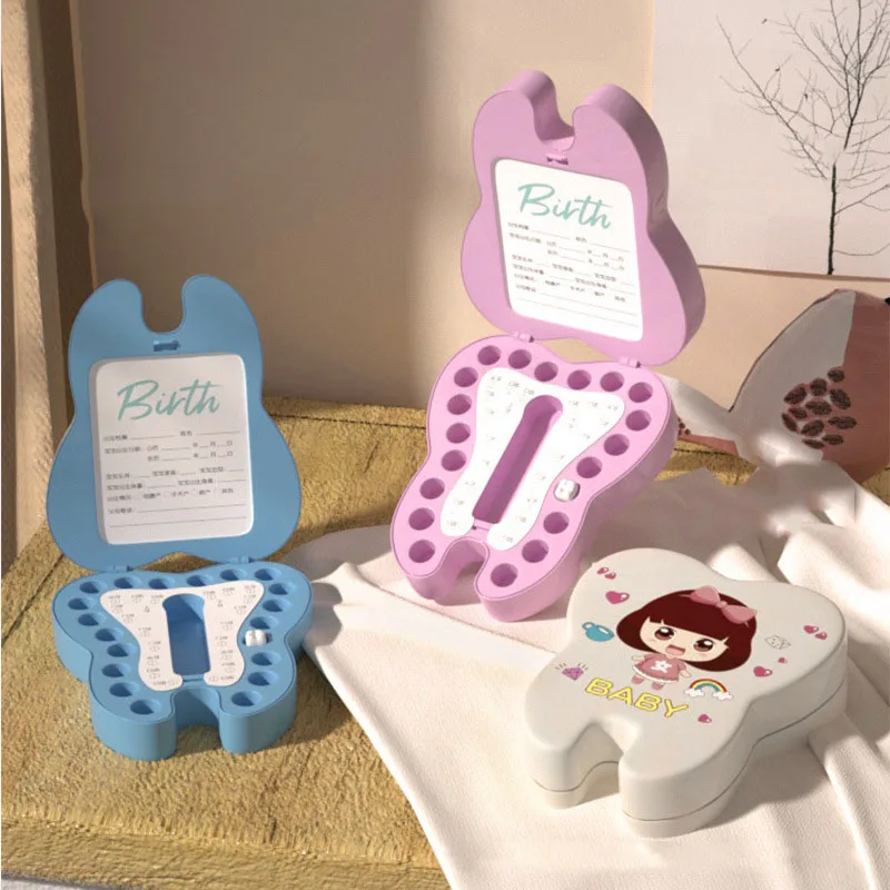 Baby Tooth Box Organizer Kids Milk Teeth Storage Collect Umbilical Lanugo Save Case Souvenir Baby Accessories ABS Keepsake Box - 6