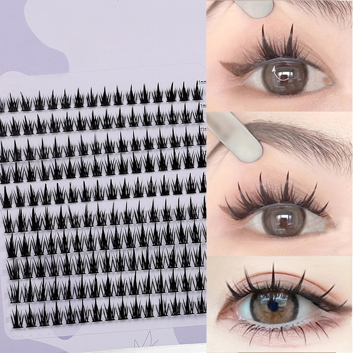 160 Reihen Cluster Wimpern Faux Nerz Wimpern Cluster Natürliche Wimpernverlängerung 3D Russland Streifen Einzelwimpern Cluster Makeu