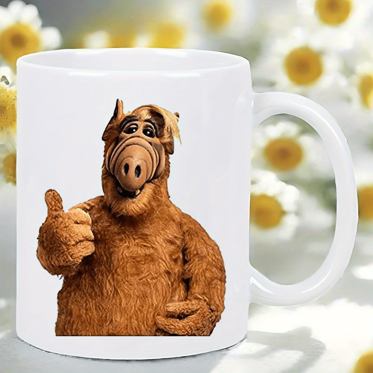 Alf Thumb Up Ceramic Coffee Mug, Insulated, Reusable, Hand Wash Only, Ideal Hot & Cold Beverages, Perfect Gift For_voghion.com
