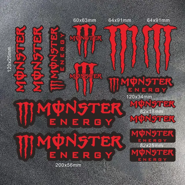 Kit stickers monster energy Ref: SPON-024 Rouge