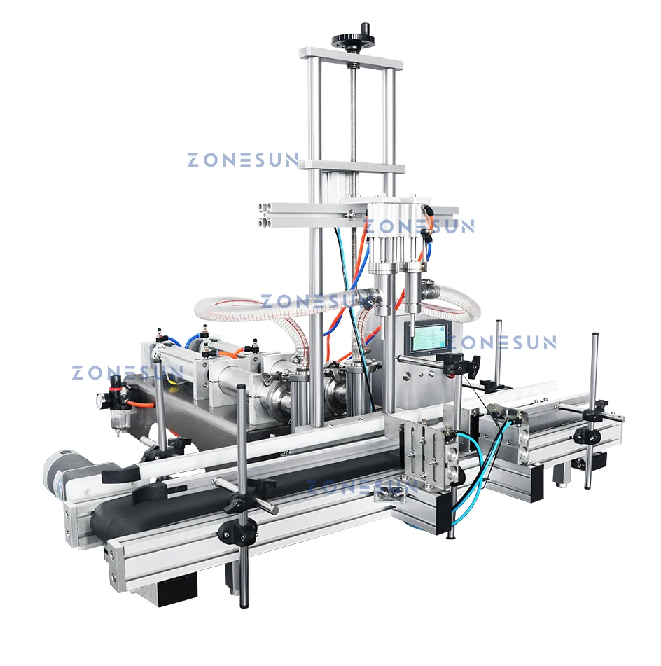 ZONESUN ZS-DTYT2 Máquina automática de enchimento de líquido viscoso com 2 bicos de pistão pneumático 