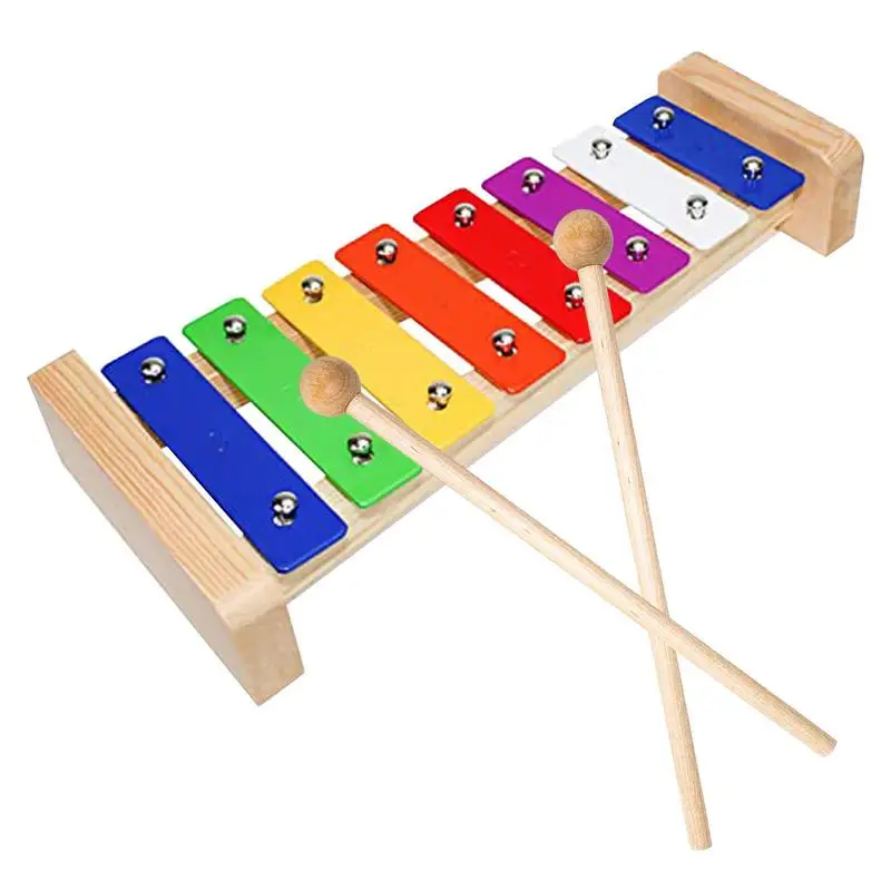 

Wooden Xylophone With Mallets 8 Keys Hand Knock Music Kids Music Scale Toys Montessori Musical Playing Toy For Boys And Girls