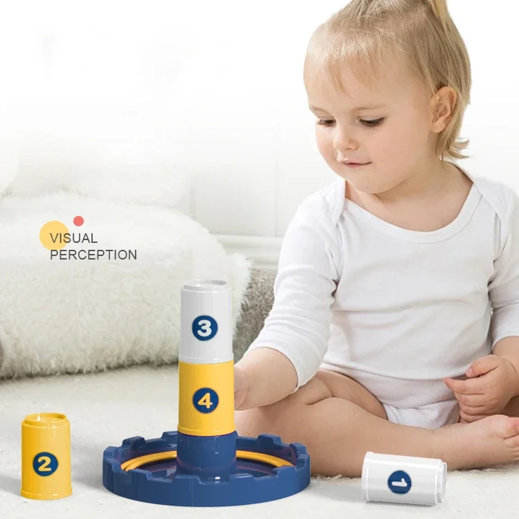 Children Throw Circle Game Ferrule Stacked cartoon Toys Indoor Parent-Child Interactive Circle Layers Early Education toy Gift