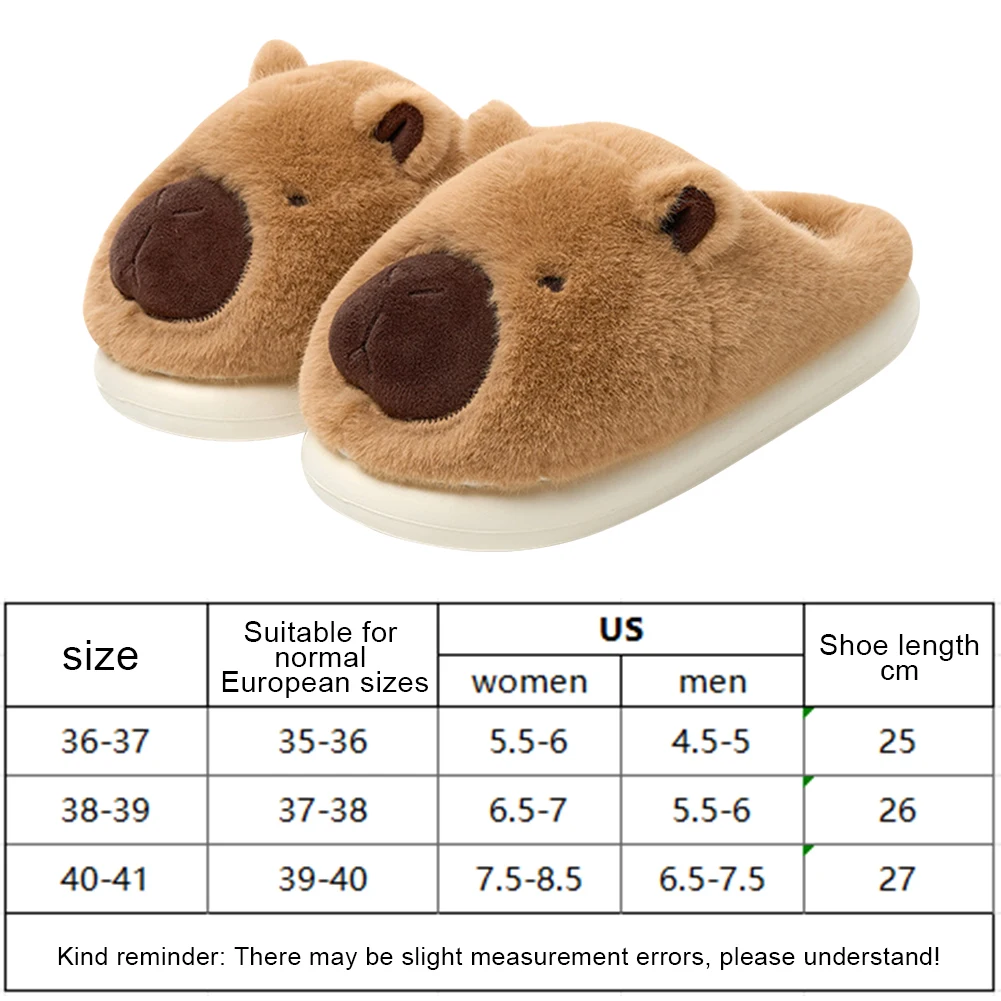 Non Slip Slippers Fur Slippers Slippers Sandals Shoes Slippers Sandals Plush Capybara Slippers Closed Toe Slippers Cute Slip-on House Shoes Comfortable Furry Walking Shoes for Indoor Bedroom