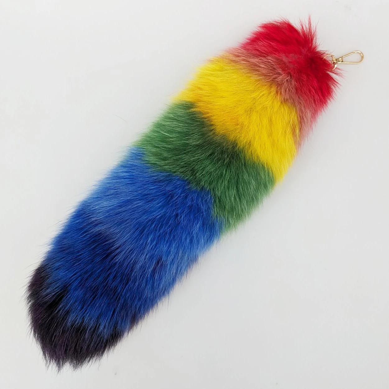 Luxurious Natural Fox Fur Tail Keychain - Chic Y2K Fashion Accessory, 40 cm
