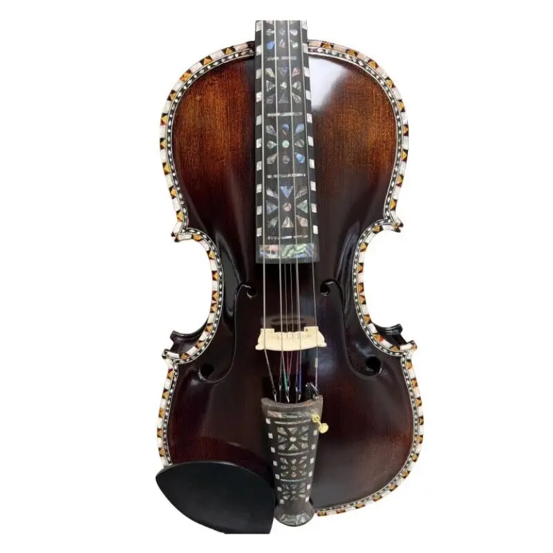 Deluxe fancy Norwegian fiddle 15 " viola 8 strings professional Concert