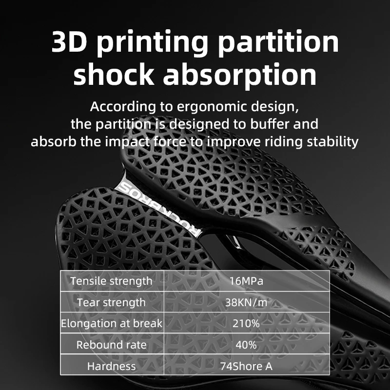ROCKBROS 38001CS 3D Printed Bicycle Carbon Saddle Ultra-Light Shock-Absorption MTB Road Profession Racing Bicycle Cycling Saddle - Image 3