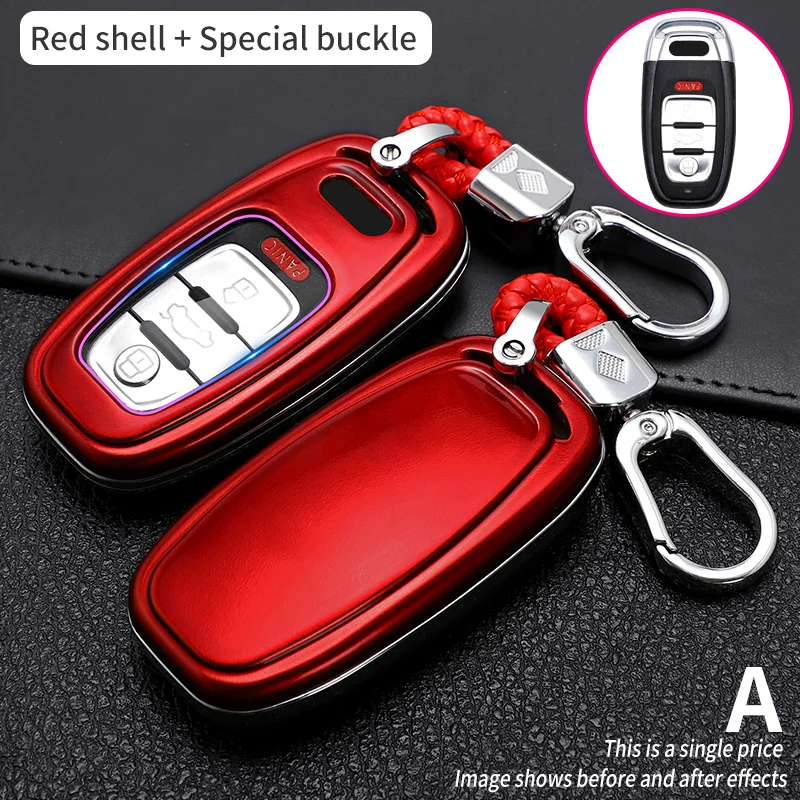 Custodia per chiave auto in ABS in fibra di carbonio per Audi A1 A3 A6l A4L A8l A5 Q5 Q7 portachiavi Remote Smart - Sdb08e24b0d1444b89669f4132b410b640