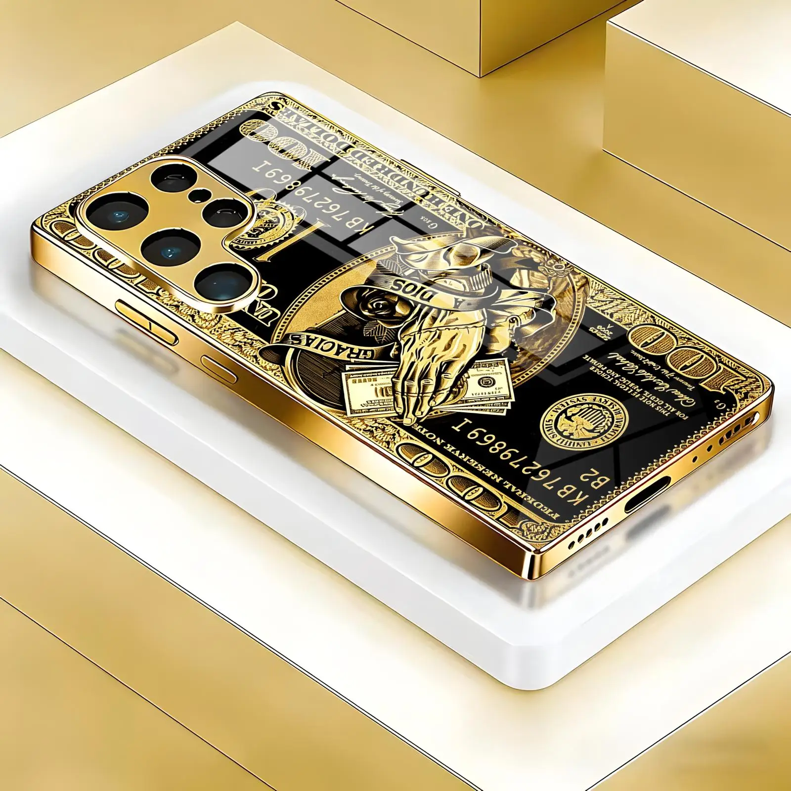 Luxurious Metallic Electroplated Glass Phone Case