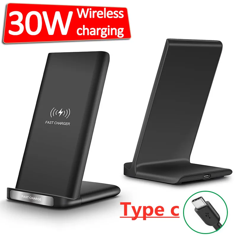 30W Qi Wireless Charger Stand For iPhone 13 12 11 Pro Xs Max X Induction Fast Charging Pad Samsung s8 s9 s10 note |