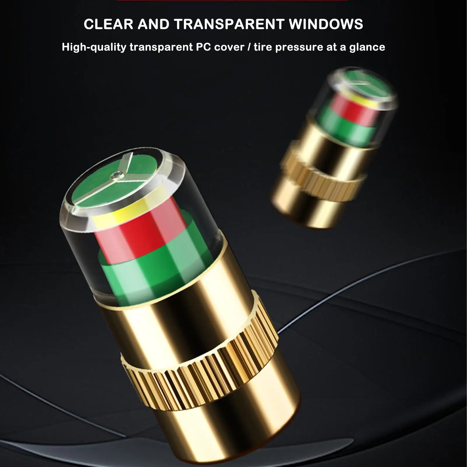 Indicatore di Pressione Pneumatici Auto con Allarme, Set da 4 Pezzi, Tappi Valvola con Manometro, Accessori Auto, Tappi Manometro Pressione Pneumatici Utili - immagine 5