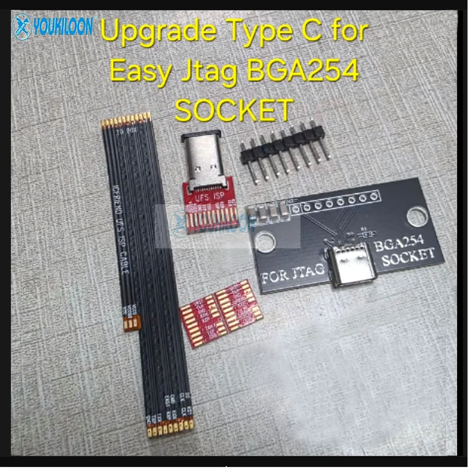 2026 NEW EASYJTAG BGA-254 ISP 어댑터 업그레이드 타입 -c, easy jtag ufs-254 소켓용