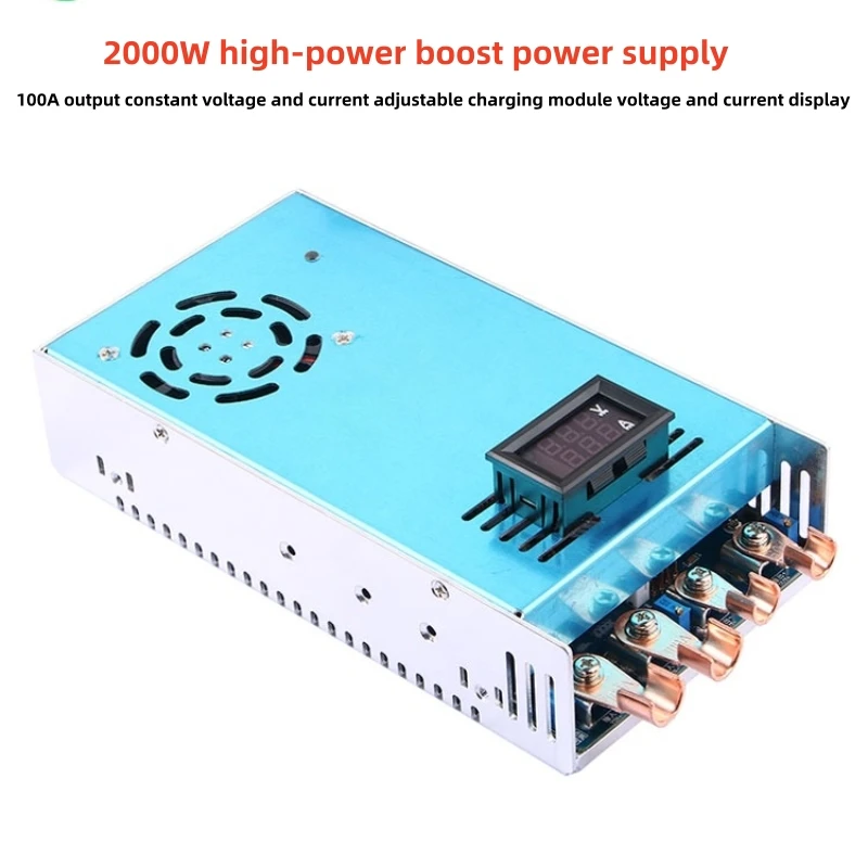 

100A 2000W High Current DC Boost Power Supply Module Adjustable Output Constant Voltage Current Charging Board With Display