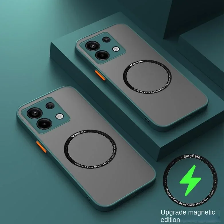Magnetic Magsafe Shockproof Matte Translucent Phone Case with Wireless Charging Compatibility