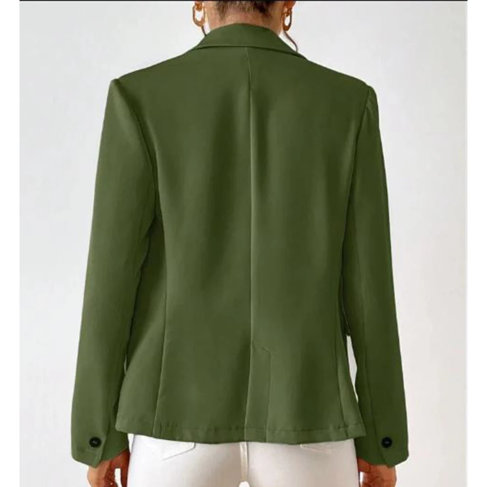 Women's Slim Fit Blazer Single Button Fashionable Design Comfortable Commuting Business Work Wear Autumn Women Clothes Coat