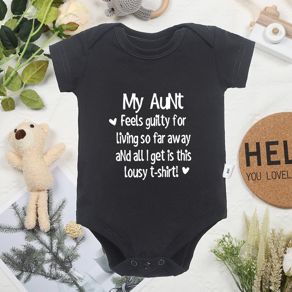 Baby Bodysuit Funny Text Summer Baby Clothes Boys and Girls Onesie Personality Harajuku Crew Neck Black Cotton Newborn Bodysuit Hot Selling cotton romper