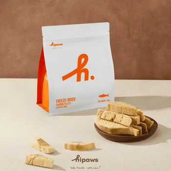 All Natural Salmon Fillets Freeze-Dried Cat Treats Toppers 100g, Fresh Salmon Fillets Dog Treats;
