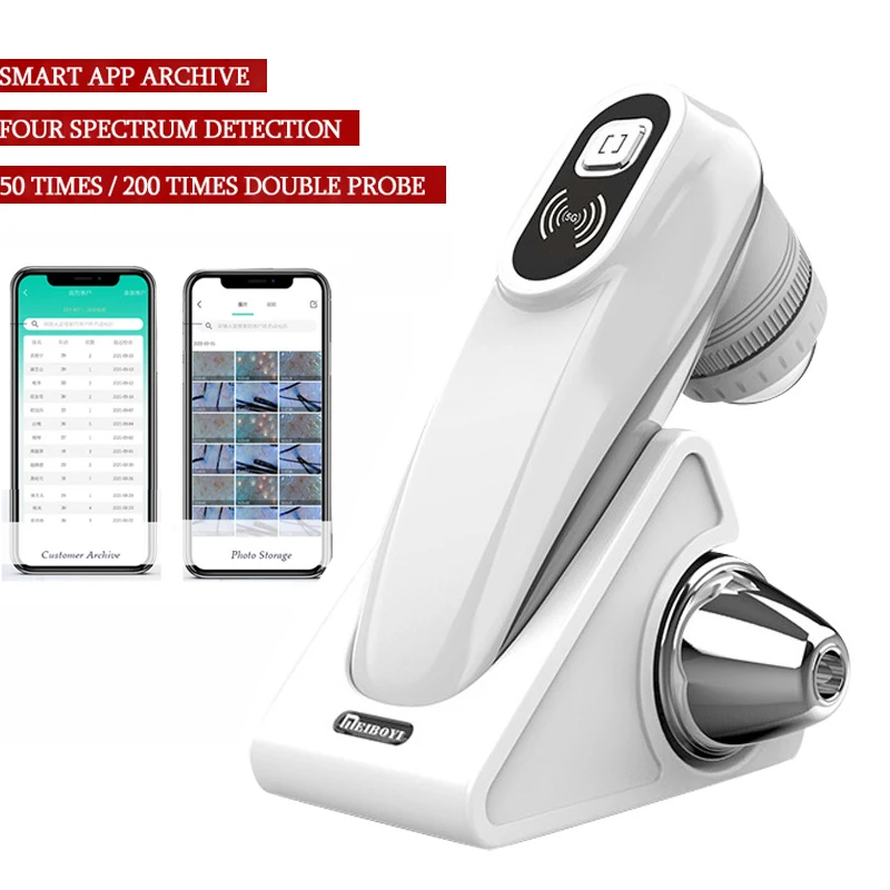WIFI HD 5G Scalp/Skin /Hair Follicle Detector Rechargeable UV Testing Analysis Magnifier Professional 50X/200X Skin Analyzer skin tester scalp detector dermatoscope magnifier