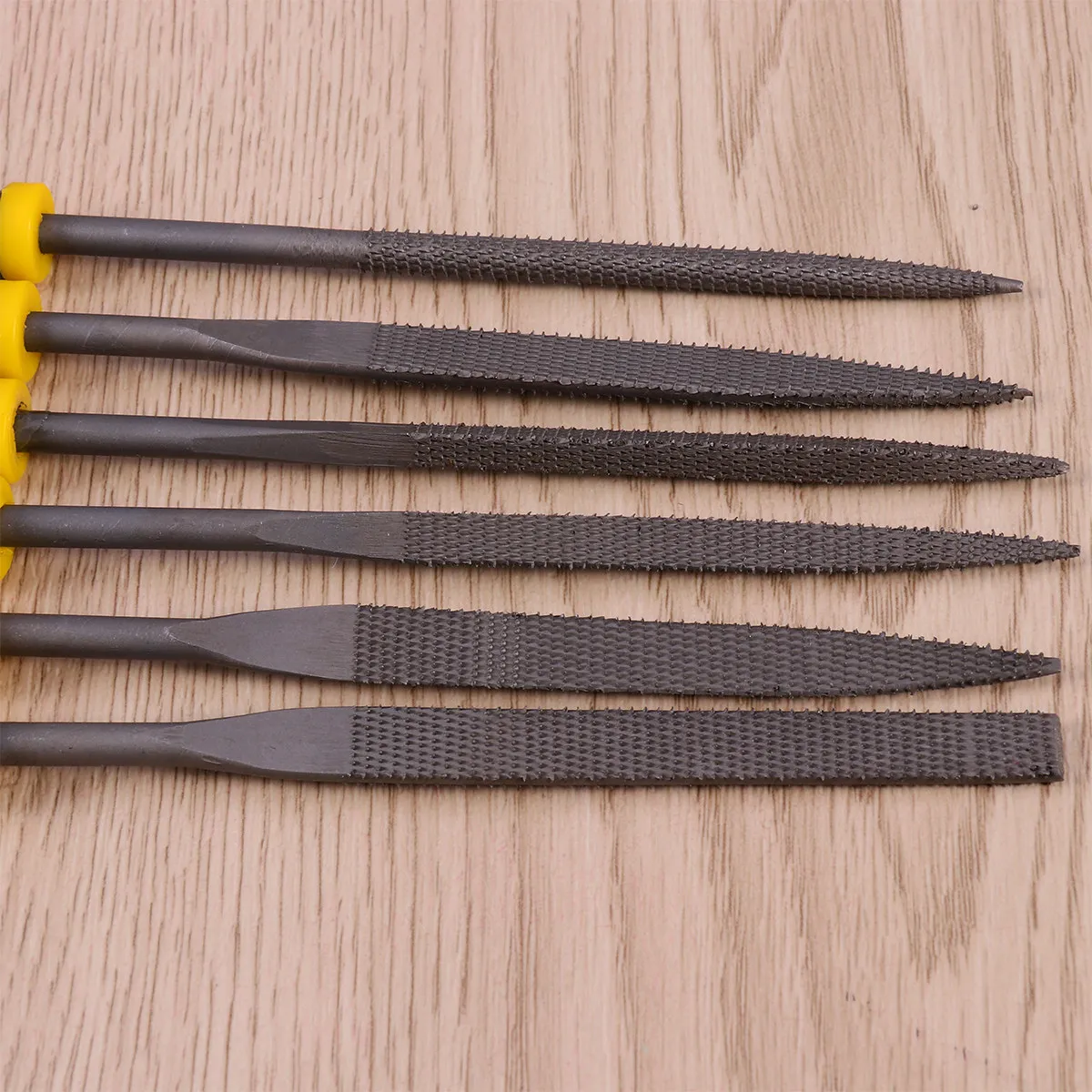 6개 미니 래스프 파일 세트 180x5mm 거친 톱니 모양의 목재 래스프 도구, 목..