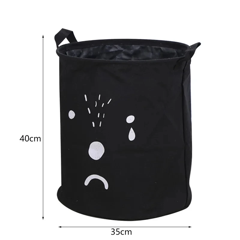 Cesto Portabiancheria Pieghevole In Cotone E Lino | Rotondo 35x35x45 Cm | Impermeabile E Grande Capacità | Organizzatore Giocattoli E Abbigliamento