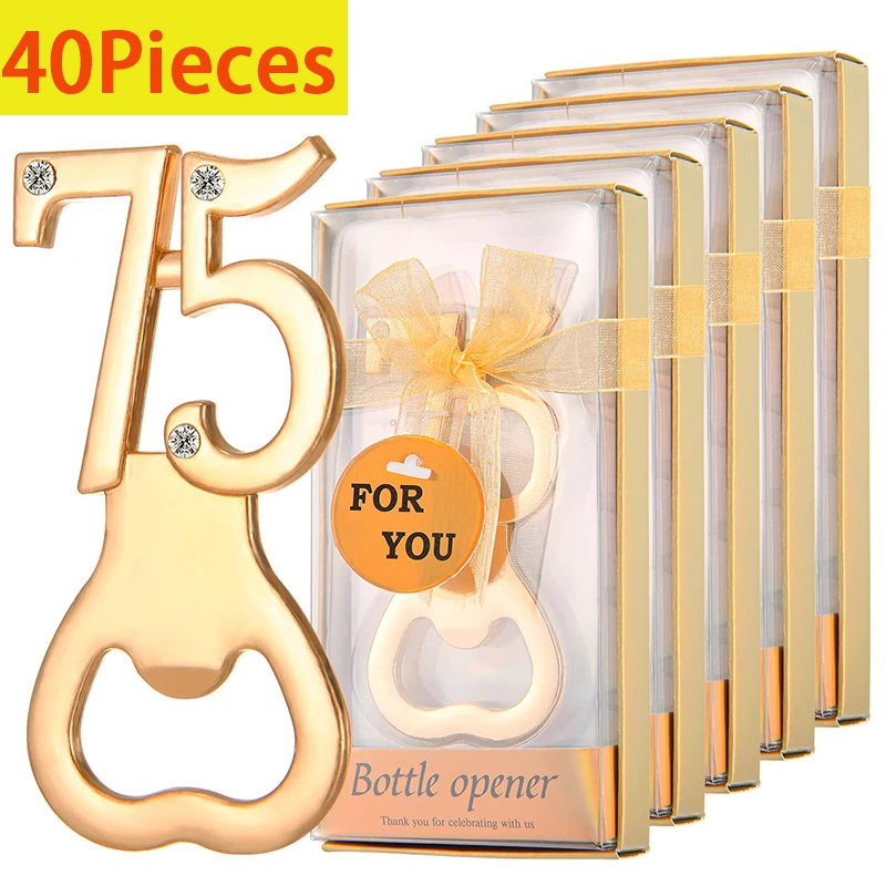 

40Pcs 75th Bottle Openers For 75th Birthday Party Favor Wedding Anniversary Gift Decorations Party Giveaways