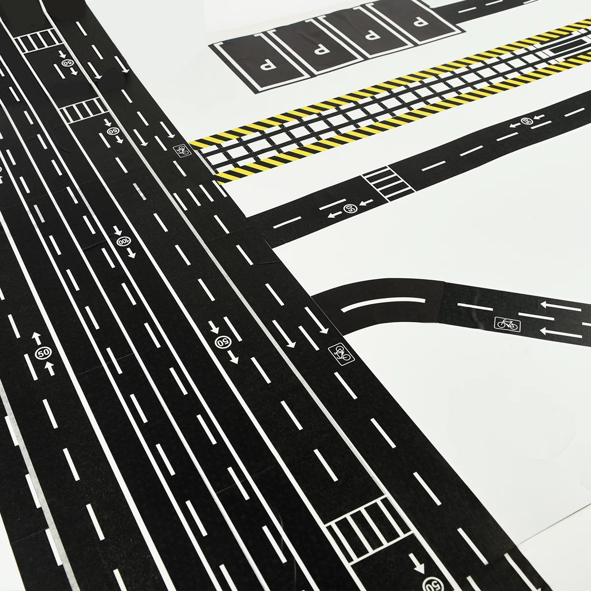 철도 고속도로 교통 도로 디자인 종이 Washi 테이프 DIY 접착 스티커 라벨 어린이 장난감 경주