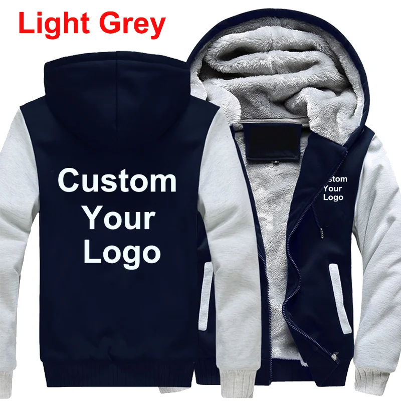 Men Fashion Hoodies Custom Your Logo Jackets Men Winter Zipper Hoodies Outdoor Casual Thicken Warm Jacket Coats 5