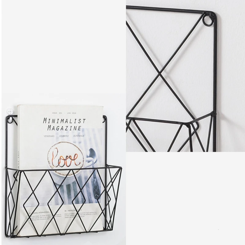 Iron Wire Collection for Case Wall Mount File Holder Metal Magazine Holder Home School Dorm Supplies