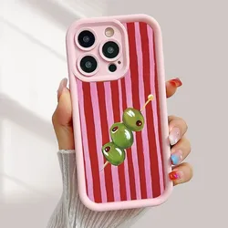 Vibrant Green and Pink Striped TPU Phone Case - iPhone 12 Mini (T15548Pink)