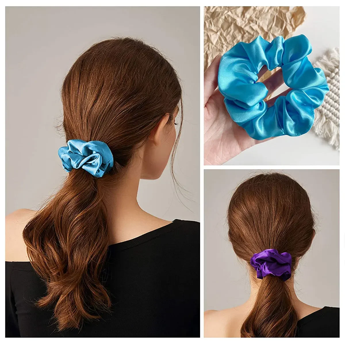 1pcs LED Hair Scrunchies Light Up Hair Scrunchies Elastic LED Light Women Girls Bands for Halloween Christmas Party Luminous Hair Bands