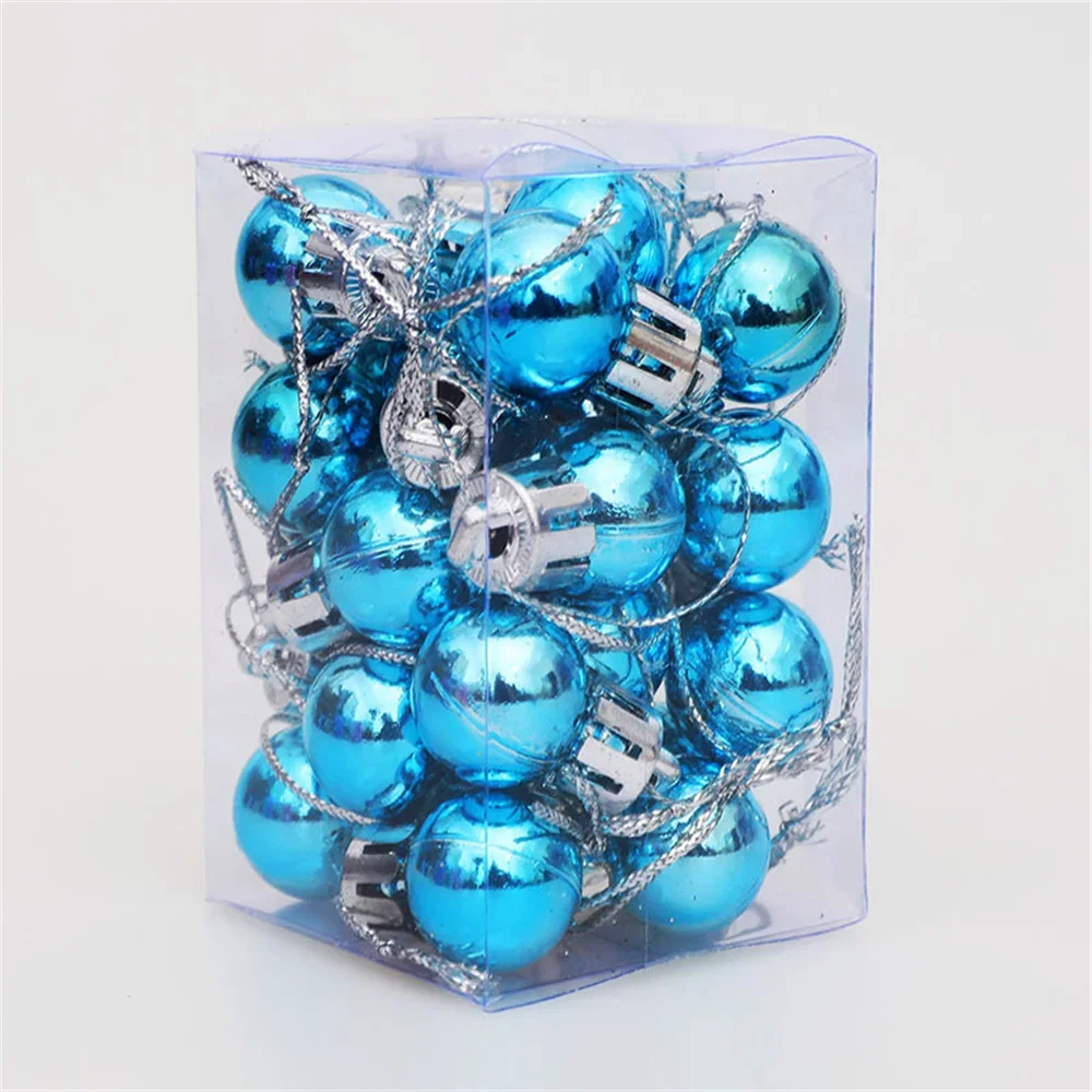 thumbnail image 1 of 24 piezas/caja de 2 cm de mini bolas de Navidad colgantes para fiestas de Navidad, adornos colgantes para centros comerciales, techos, ventanas, árboles de Navidad, 1 of 5