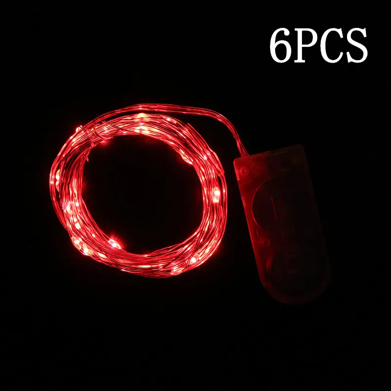 

Outdoor Wedding Fairy Light Battery Operated 6pcs LED Christmas Copper Wire String Light for Garland DIY Party Garden Decoration