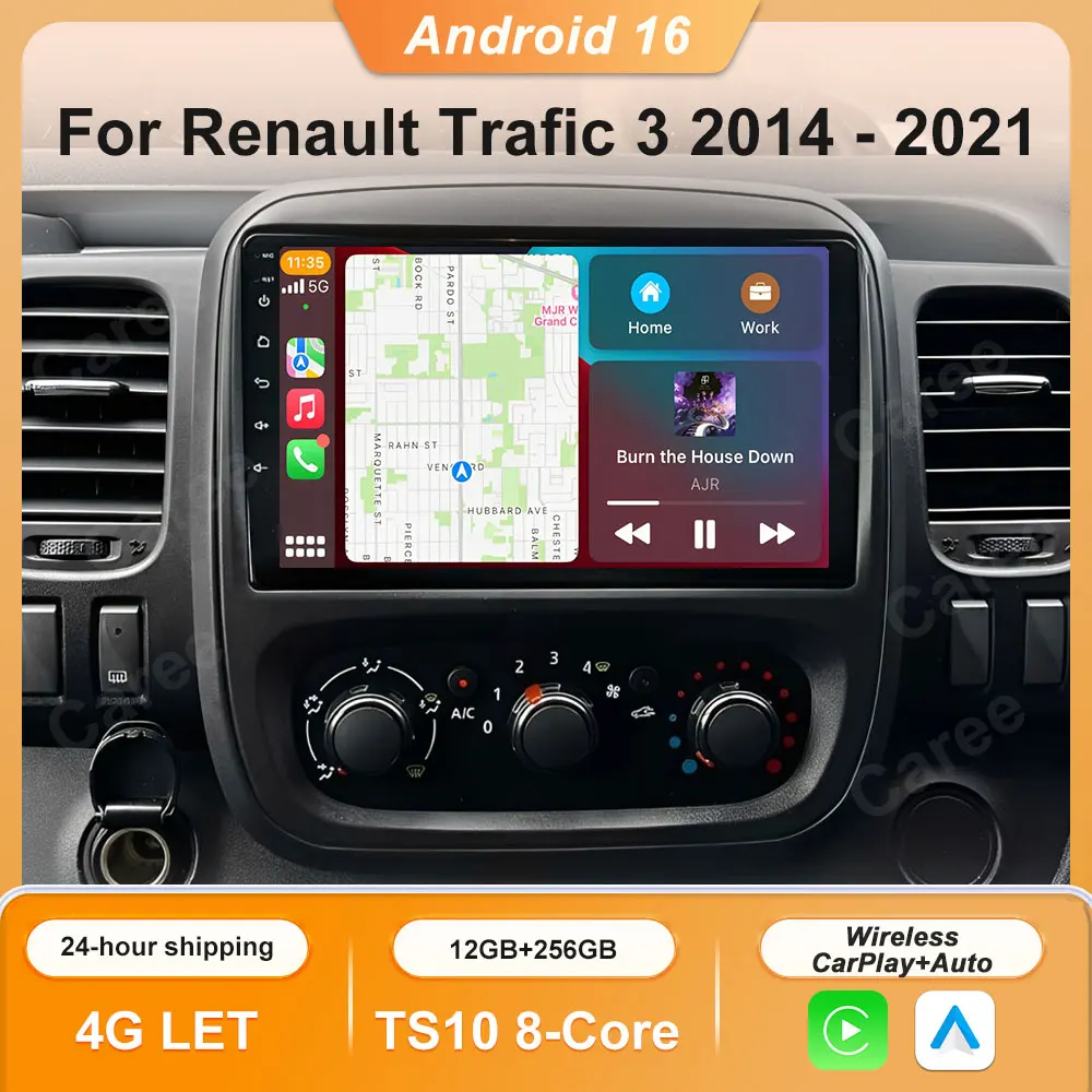 Android 14 para Renault Trafic 3 2014 - 2021 para Opel Vivaro B 2014 - 2018 Auto Radio Multimedia reproductor de coche GPS Video Cam Dash BT 1