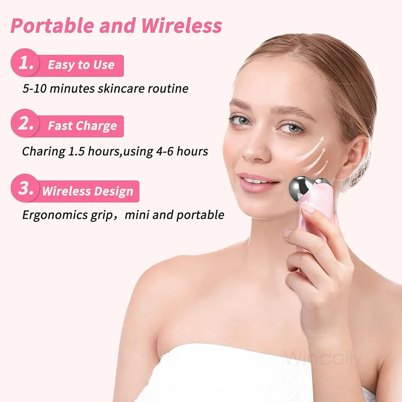 EMS Facial Massager Roller Microcurrent Face Lifting Machine V-Face Roller Massager Skin Rejuvenation Anti-Wrinkle Beauty Device
