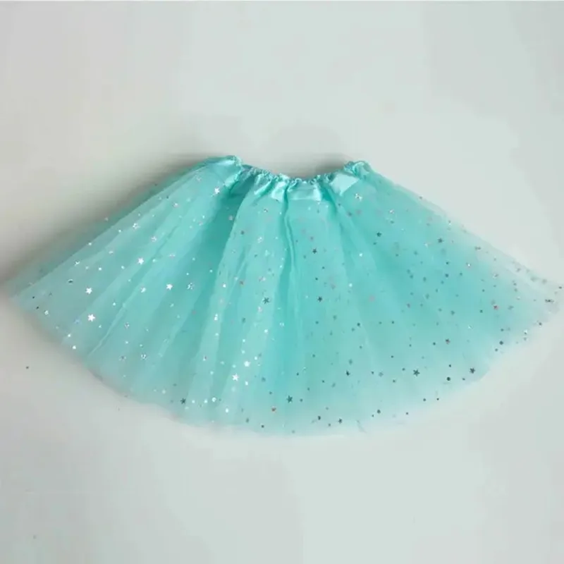 Ballet Tutu Skirt Kids Baby Star Glitter Dance Sequin 3 Layers Tulle Toddler Pettiskirt for Girl 2-8T