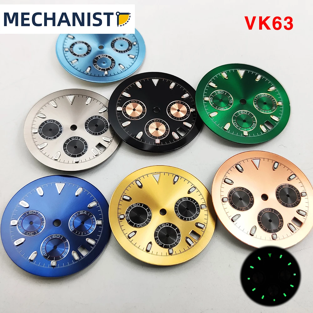 

Machinist-32.5mm dial sun pattern sterile luminous text adapted men's quartz watch VK63 dial three-hand chronograph panda dial