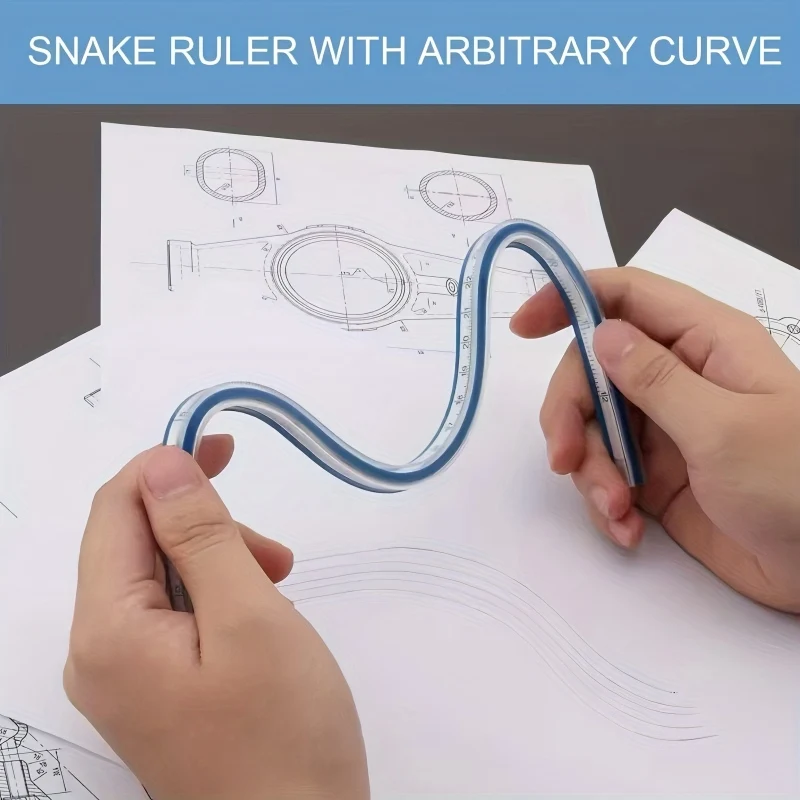 이중 눈금 곡선자, 탄성 곡선 가장자리, 다기능 플라스틱 브러시, 그림 그리기, 디자인 및 수공예 제작에 사용됨