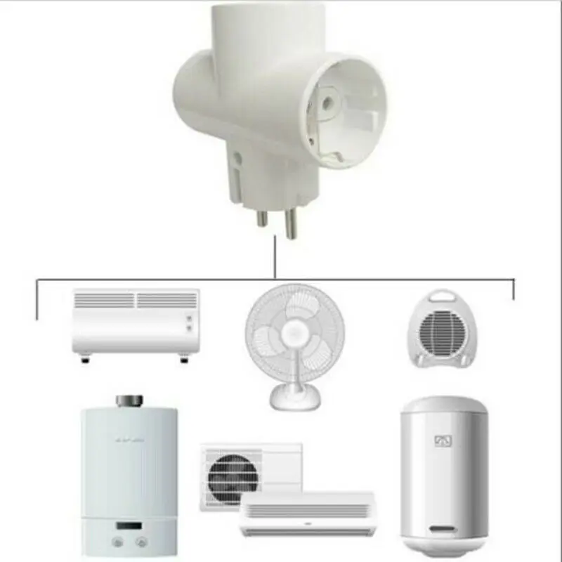 

1pcs New European EU Plug Socket 1 to 3 Ways Splitter Plug Adapter Euro Russia Germany Korea Travel Power Adapter