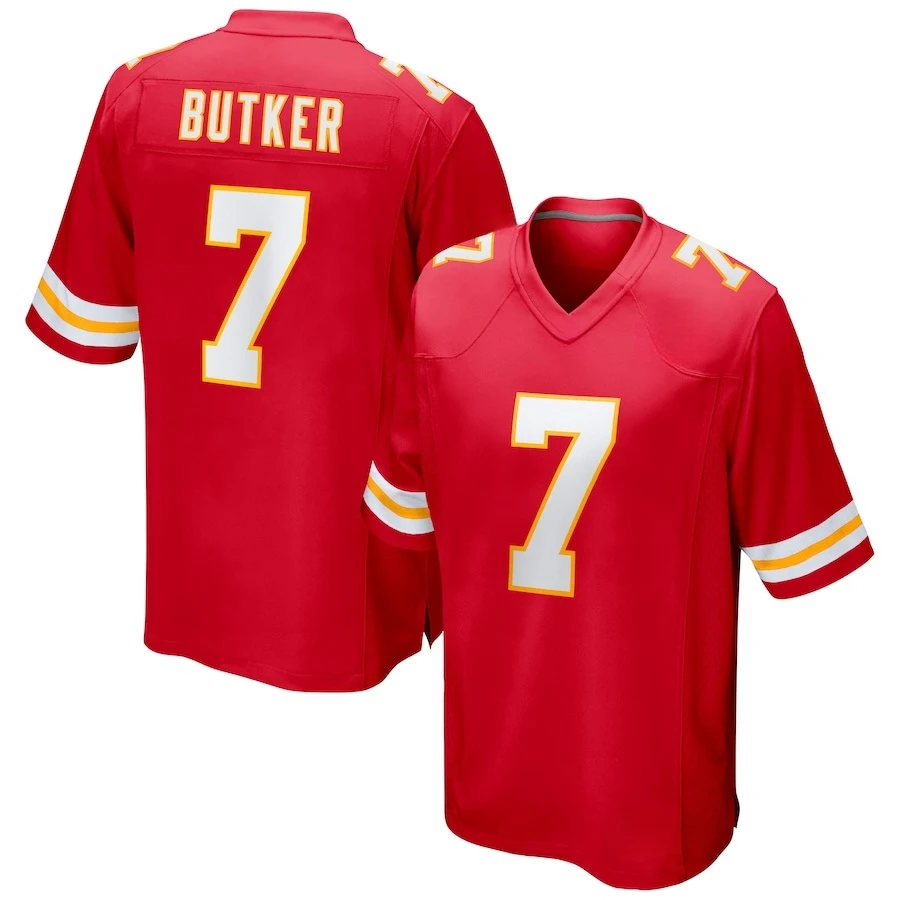 thumbnail image 1 of Camisetas de fútbol bordadas personalizadas de Kansas City para hombres, mujeres y jóvenes, camisetas de fútbol Kelce, 1 of 5