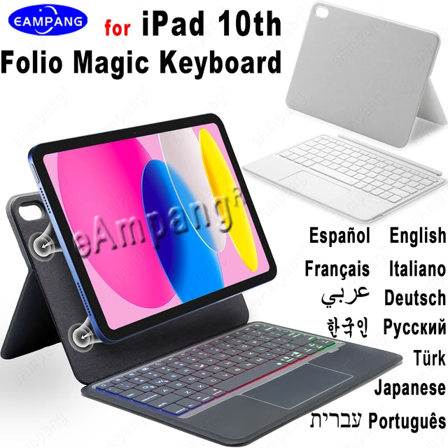 Smart Cover Magic Keyboard pour iPad, étui, Folio, 2022, 10, 10e génération,  X 10.9, russe, espagnol, hébreu, arabe - AliExpress