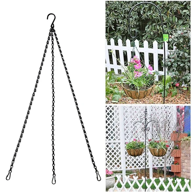 40 Cm -Es Utánzás Rattan Függő Kosár Virágcserép Lógó Lánc 3 Horgok Növénynövekedés Medence Pot Otthoni Kert