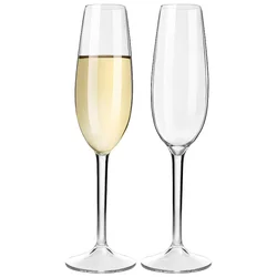 Unbreakable Tritan Plastic Champagne Flutes Set - Durable Sparkling Wine Glasses for Celebrations and Gatherings (2PCS)